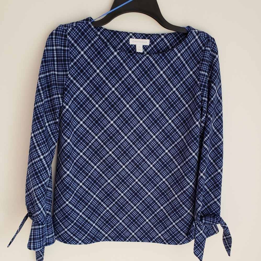 Charter Club Plaid Top